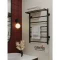 Полотенцесушитель Лаура GR-152 500*800 П6/2 с полкой правый черный