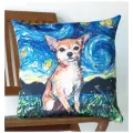 Подушка декоративная Чихуахуа 2 Собаки Ван Гог 40х40 велюр