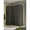 Угловой шкаф для одежды распашной с ящиками, Принцесса Мелания, Графит, 2200х900х1700мм