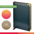 Ежедневник Bruno Visconti Imperium полудатированный, натуральная кожа, А5, 208 листов, синий, цвет бумаги синий