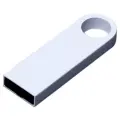 Компактная металлическая флешка с круглым отверстием (128 Гб / GB USB 2.0 Белый mini3)