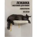 Лежанка для кошек настенная Моя Котя с бортиком правосторонняя, цвет белый