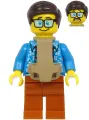 Минифигурка Lego Plane Passenger - Male, Dark Brown Hair, Dark Azure Hawaiian Shirt, Dark Orange Legs, Baby Carrier cty1185 U