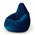 Кресло мешок MyPuff, бескаркасное кресло, пуфик мешок, размер XХL, мебельный велюр, темно-синий
