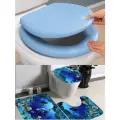 Сиденье для унитаза мягкое 'Океан' голубое в комплекте с пластиковыми креплениями