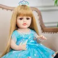 Кукла для девочки 55 см блондинка в голубом платье