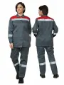 Костюм рабочий женский Пантеон лето серый/красный 112-116 / 170-176 80% п/э, 20% х/б (во отделка). спецодежда