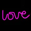 Неоновая Световая надпись Love, 13*35 см. Розовый, 1 шт.