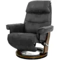 Кресло реклайнер FALTO Rio (встроенная подножка, искусственный нубук, тёмно серый)