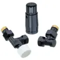 Комплект Schlosser аксиальный DN15 GZ 1/2 х GW 1/2 с головкой MINI M30х1,5 Ral 9005, чёрный, арт. 602200126 Ral 9005