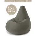 Кресло мешок Laavi Home кресло груша, размер ХXXXL, мебельный велюр, серый