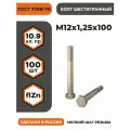 Болт М12х1,25х100 ГОСТ 7798-70 (DIN 960) кл. пр. 10.9 в цинке, высокопрочный, мелкая резьба, уп. - 100 шт.