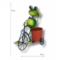 Фигурка для сада Лягушка на велосипеде с горшком