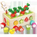 Развивающие блоки Pull Radish Matching Farm Intelligence Car Toy, деревянные, в форме фруктов