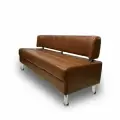 Диван прямой прага 130х67х77 см, нераскладной, коричневая экокожа