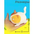 Игрушка антистресс для рук мялка тянучка Котик, 1 шт, бело-желтый
