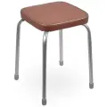 Табурет Домашняя Мода на 4-х ножках Фабрик 3 металлический каркас h 45 см, сиденье винилискожа 32х32х4 см, основа фанера, наконечники на ножках, коричневый (ТФ03/К)