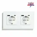 Розетка электрическая 2 поста с Usb/Type-C АC, быстрая зарядка 20W, цвет белый