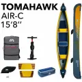 Каноэ надувное трехместное Aqua Marina Tomahawk 478 размер 478x88x35 см, в комплекте насос, надувная подушка, сиденья (AIR-C*2024)