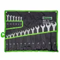 Набор ключей комбинированных 18 предметов (8-19,21,22,24,27,30,32 мм), на полотне