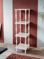 Этажерка деревянная K-home Женева Слим (4 полки), высота 123 см, цвет белый