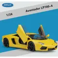 Металлическая коллекционная модель автомобиля Welly. Lamborghini Aventador LP700-4. Ламборгини (Масштаб 1/24, желтая)