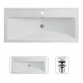 Раковина для ванной комнаты AM.PM с донным клапаном, 100 см, мебельная, встроенная, белый глянец