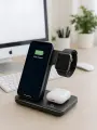 Беспроводное зарядное устройство для iPhone, быстрая зарядка телефона, часов и наушников, док станция 3 в 1