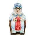 Бабушка из Красной Шапочки елочная игрушка, Лефортовский фарфор, авторская ручная работа