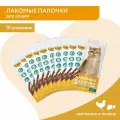 Лакомство для кошек Мнямс лакомые палочки с цыпленком и печенью 5г 3шт 10 упаковок.
