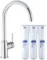 Cмеситель для кухни Swedbe в комплекте с фильтром Аквафор Кристалл