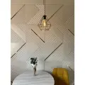 Стеновые панели декоративные МДФ для стен 3Д / Цвет: Белое золото