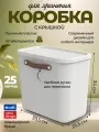 Коробка ящик для хранения вещей, мелочей, пластиковая с крышкой и ручкой, Rotho Maloja, белый, 25 л.