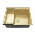 Мойка для кухни с коландером из нержавеющей стали Gappo GS5050-3 50х50, золотой сатин