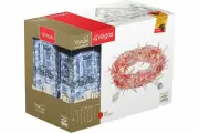 VEGAS Электрогирлянда-конструктор Занавес 192 красных LED ламп, 6 нитей, прозрачный провод 55027