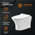 Унитаз подвесной Orange C01 C01-100W с микролифтом, безободковый, овальный, без бачка, фарфоровый, антивсплеск, белый