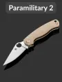 Складной нож Spyderco Paramilitary 2 C81MPCW2, сталь Cru-Wear, рукоять Brown Canvas Micarta