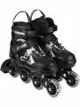 Роликовые коньки 2в1 с лезвием (коньки, ролики) раздвижные (размер 33-36) сияние, серо-чёрный (арт. КР-0098)