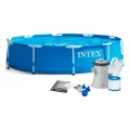 Бассейн каркасный Intex Metal Frame 28202, 305х76 см, 4485 л, фильтр-насос 1250 л/ч, синий