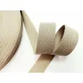 Стропа-лента ременная 32 мм, хлопок искусственный толщ. 2 мм, 45 метров, темно-бежевая