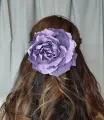 Заколка цветок ручной работы роза большая лиловая