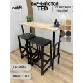 Стол барный RUBY TED 91х40 (Дуб Сонома), барная стойка LOFT, основание металл 40х20 ручной работы