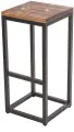 Барный стул ilwi MBL-P-SL-P-1-M/1/2 для кухни высокий из металла с деревянным сиденьем толщиной 28 мм в стиле лофт