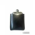 Серебренная фляга с кожаным чехлом