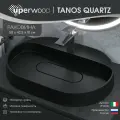 Раковина для ванной накладная 55 см, Uperwood Tanos Quartz, овальная, черная, уголь
