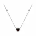Колье SOKOLOV, серебро, 925 проба, родирование, гранат, фианит, длина 45 см.