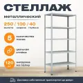 Пакс-металл Стеллаж 2500*1000*400 (5 полок) Лайт MR с цельной стойкой металлический сборный