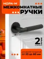 Ручки дверные Нора-М 139A Slim для межкомнатных дверей, цвет черный