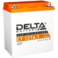 Аккумулятор для мотоцикла и скутера Delta CT1216.1 12V 16 А/ч 230 А прям. пол. залит/заряжен YTX16-BS, YB16B-A (151х88х164) AGM