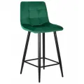 Стул полубарный DOBRIN OLIVIA, LML-8078-1, черные матовые ножки, зелёный велюр (108-64)